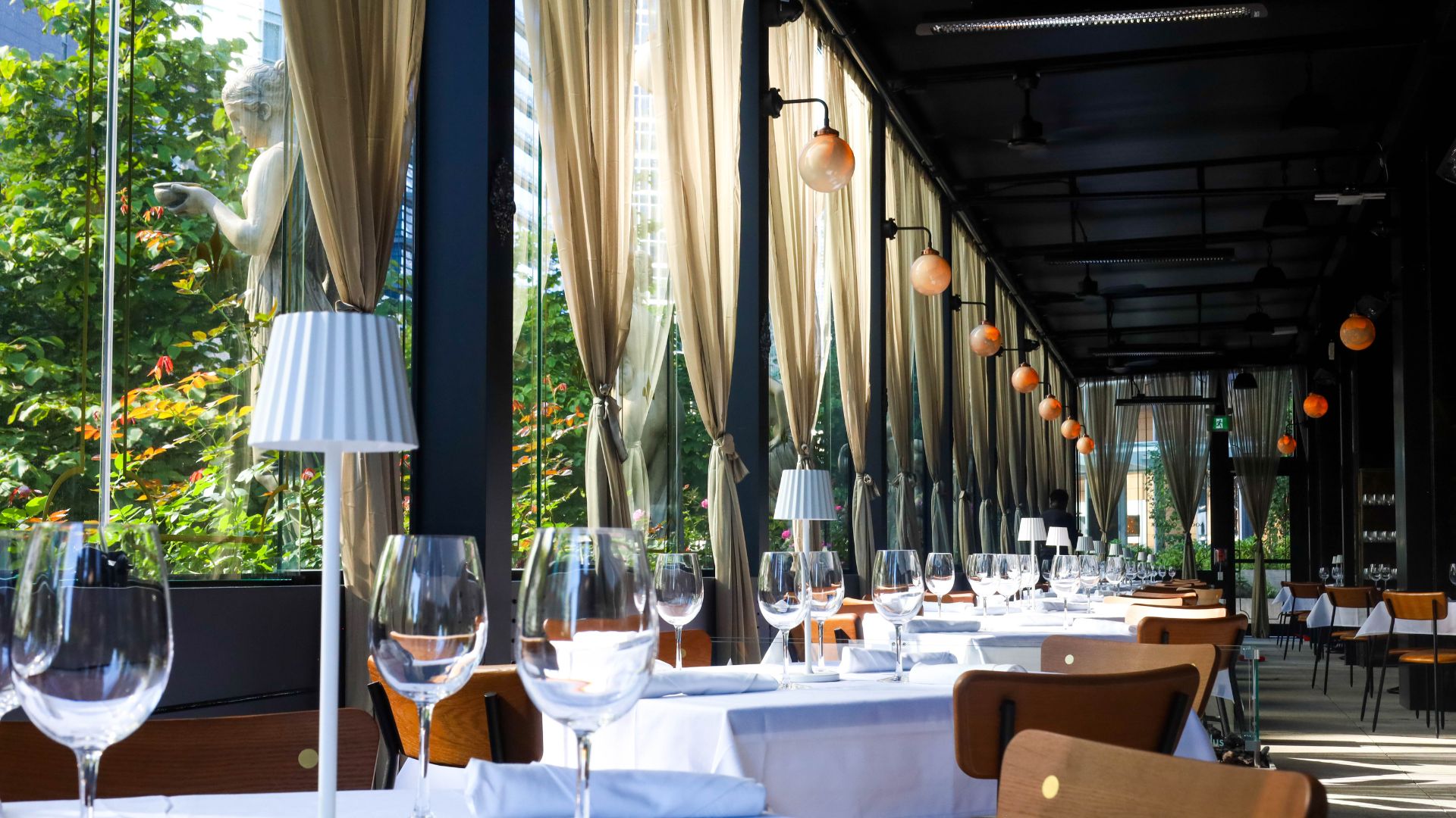 Second view of the enclosed patio at Social Corner Coal Harbour