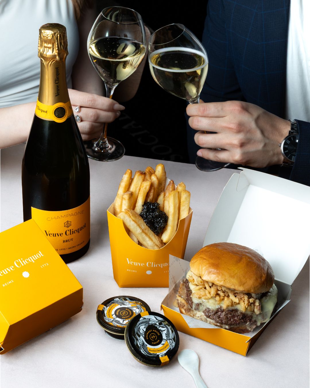 Veuve Clicquot champagne with Oscietra caviar — Social Corner